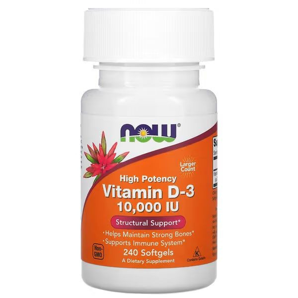 NOW VITAMIN D-3 10000 МЕ (240 капс)