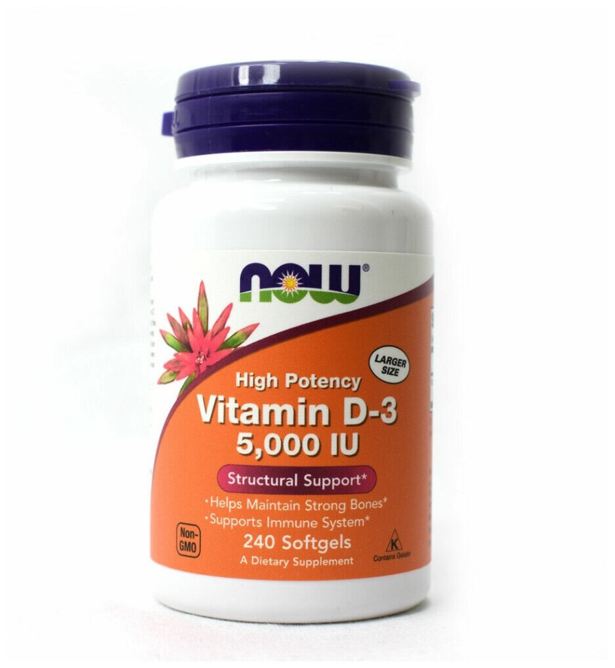 NOW Vitamin D-3 5000 (240 капс)
