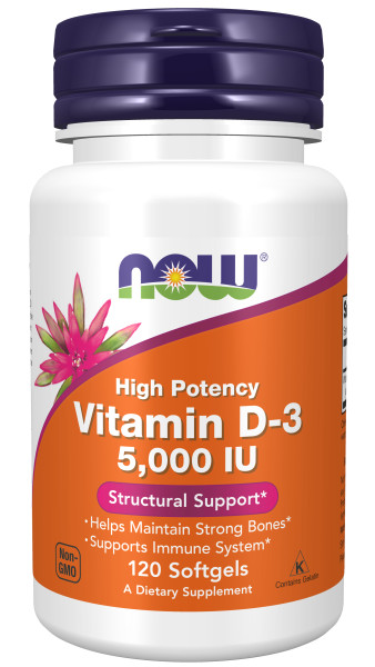 NOW Vitamin D-3 5000МЕ (120 капс)