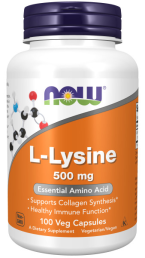 Лизин NOW L-LYSINE 500 мг (100 вег.капс)